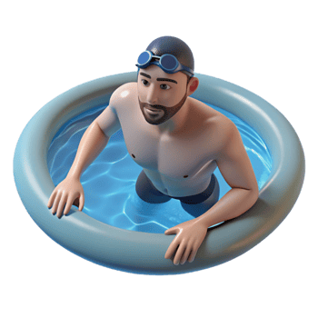 stunning abstract Man Swimming in Pool Isolated exclusive png