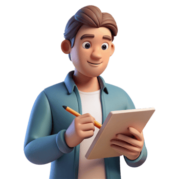beautiful contemporary Man Writing in Notebook Close Up Transparent original png