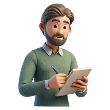 beautiful minimalist Man Writing Notes in a Notebook Cutout original png
