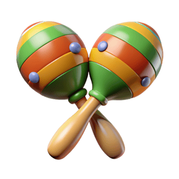dramatic traditional Maracas Shaking Isolated on Transparent Background 4K png
