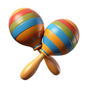 dramatic minimalist Maracas Shaking Isolated on Transparent Background detailed png