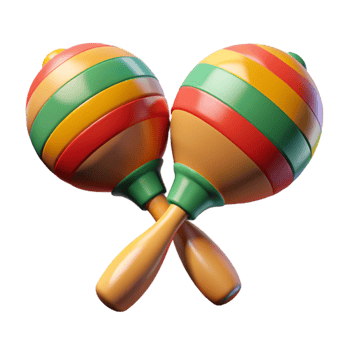 vibrant modern Maracas Shaking Isolated on Transparent Background original png