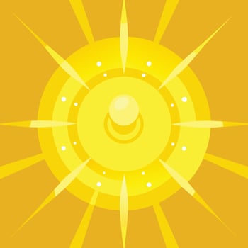 Illuminous Glowing Light on a Vibrant Yellow Background vector