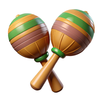 serene modern Maracas Shaking Musical Instrument Isolated exclusive png