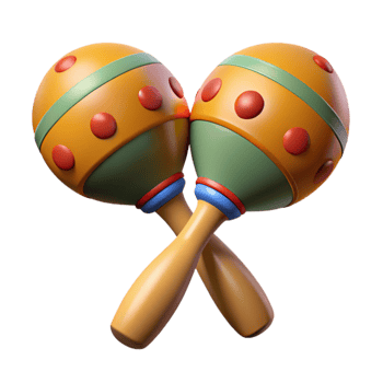 impressive minimalist Maracas Shaking Musical Instrument Isolated premium png