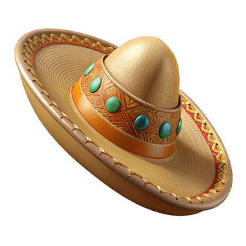 elegant traditional Mariachi Hat Wide Brimmed Embroidered Design Isolated detailed png