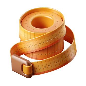 elegant classic Measuring Tape Wrapped Around Waist Transparent Element detailed png