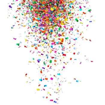 Colorful confetti bursts joyfully in a vibrant display, perfect for celebrations and festive occasions throughout the year, Colorful confetti bursting isolated Stock Illustration png