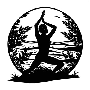 A silhouette of a person gracefully vector