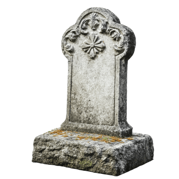An elaborately carved tombstone with intricate detailing on a transparent background for historical memorialization, tombstone, file of isolated object on transparent background png