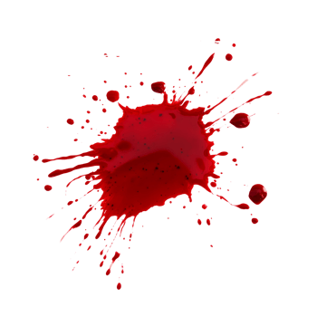 Blood stain splattered on a transparent surface with a touch of transparent color in the background, Blood Stain on transparent background png