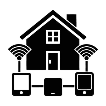 Smart home security system integrating multiple devices for comprehensive protection vector