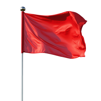 Red golf flag waving against a transparent background during a sunny day on the golf course, Golf Red Flag transparent background png