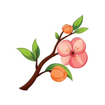 Delicate Peach Blossom for Unique Floral Illustrations vector