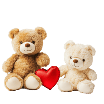 Lovely teddy bears with a heart and calendar celebrating Valentines Day, Valentines Day Teddy Bears with Heart and Calendar On transparent background png