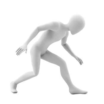 A minimalist figure pushing forward with determination against a clean transparent background, pushing man minimalistic simple 3d isolated on transparent background png