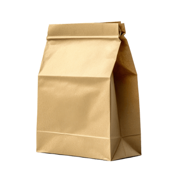 Brown paper bag isolated on a transparent background, ideal for packaging, lunch, or craft projects, Brown paper bag isolated on transparent background Stock Photo png