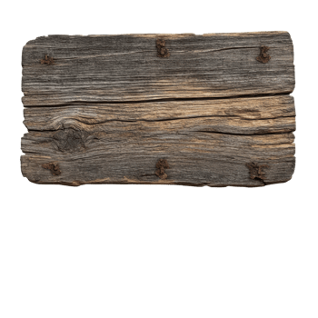 Rustic old wooden sign standing upright against a transparent background highlighting its natural texture and character, old wooden sign isolated on transparent background png