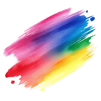Vibrant rainbow gradient watercolor brush stroke on transparent canvas representing creativity and artistic expression, rainbow colored gradient brush stroke isolated on transparent background png