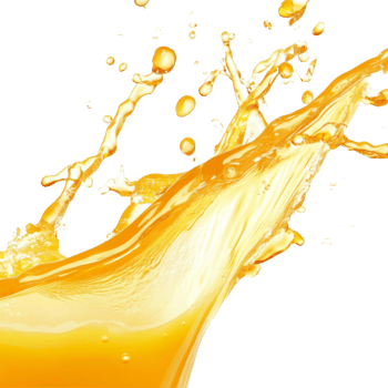 Dynamic orange juice splash flowing gracefully on a transparent background highlighting freshness and vitality, orange juice splash wave flow isolated on transparent background png