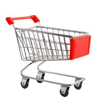 An empty shopping cart stands alone on a transparent background, ready for a shopping adventure at any time, Empty shopping cart isolated png