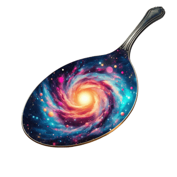 Cosmic Spoon with Galaxy Swirl Design png