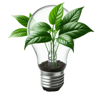 Houseplant Growing from a Bulb Pot png