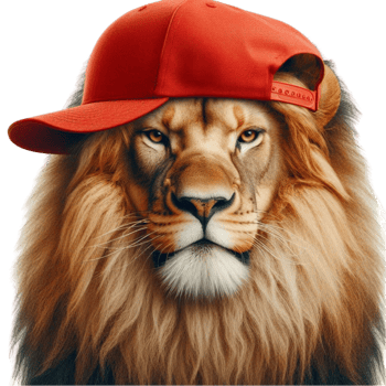 Cool Lion with Red Cap png