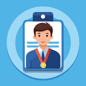 Customizable Staff Identification Badge Template for a Professional Tech Company vector