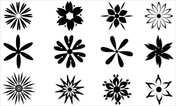 Set of floral icons Illustration vector