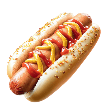 hot dogs topped mustard ketchup in buns png
