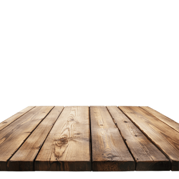 Empty brown wooden tabletop isolated against a transparent background for display and presentation needs, Brown empty wooden table top isolated on transparent backgroundfile png