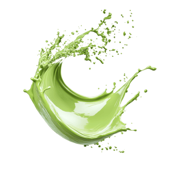 Thick milky green tea matcha splash creating a wave shape on a transparent background, Milky Green Tea Thick Matcha Splash in Form of Wave Isolated on transparent background png