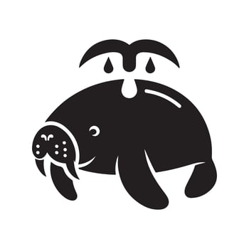 Black Manatee Silhouette for Creative Projects vector