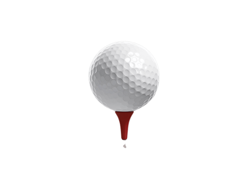 A golf ball perfectly placed on a tee, ready for play. png