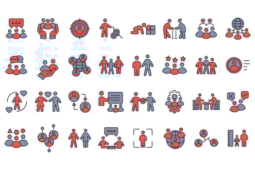 people icon set vector