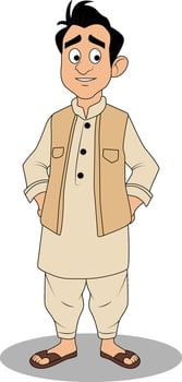 Indian Village Men Creative Cartoon Character Designs vector