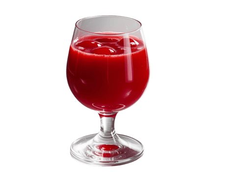 A clear glass filled with refreshing red juice for enjoyment. png