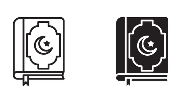 Holy Quran icon set, symbol template for graphic and web design illustration on white background vector