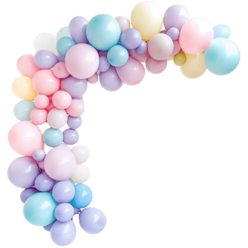 Elegant Balloon Arch in Soft Pastel Shades png