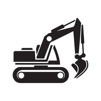 Creative Excavator Black Silhouette vector