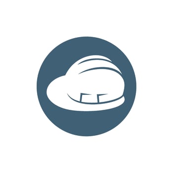 Hard Hat Safety Helmet Icon in Circle Logo Template Illustration Design vector