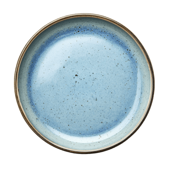 Ceramic round plate in color isolated on a clean transparent background showcasing its smooth surface and elegant design, ceramic round plate isolated on transparent background png