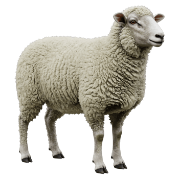 Fluffy Sheep Standing Calmly in Field png