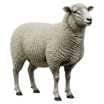 A Fluffy Sheep Standing Serene and Calm png