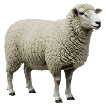 Fluffy White Sheep Standing Isolated Background png