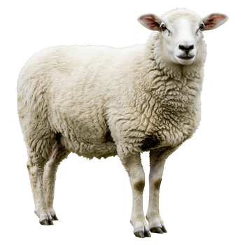 Fluffy White Sheep Standing Serene Alone png