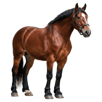 Majestic Chestnut Draft Horse Stands Proudly png