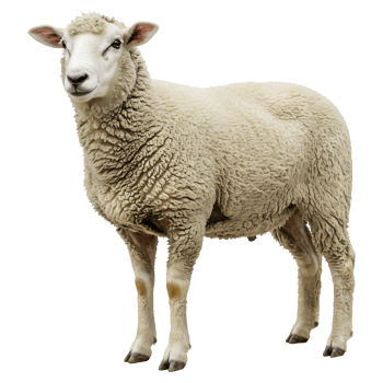 A Fluffy Sheep Stands Alone, Serene png