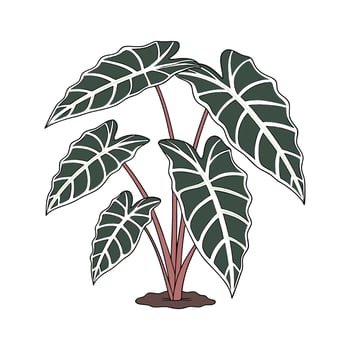 Stunning Alocasia Polly Illustration Design vector